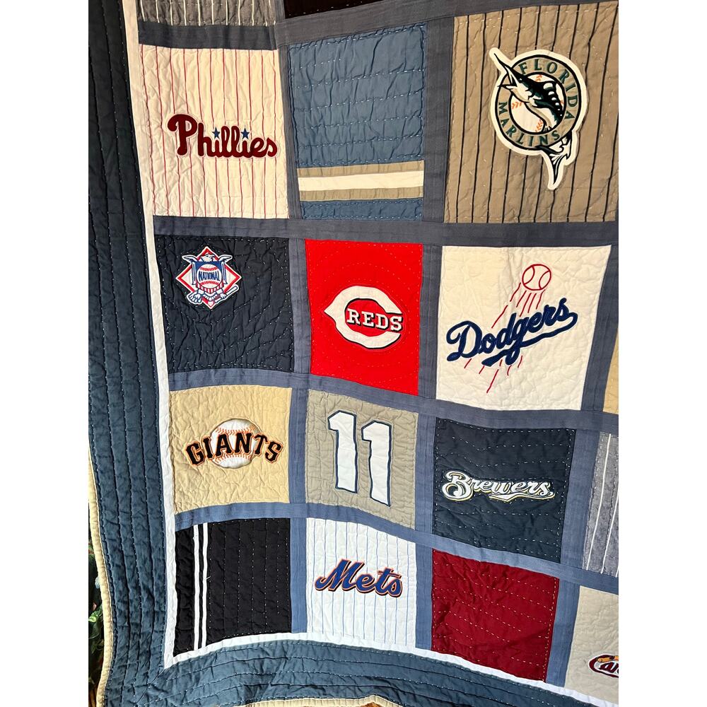 Pottery Barn PB Teen MLB Baseball Quilt Twin Reversible Bedspread Comforter - Picture 10 of 16